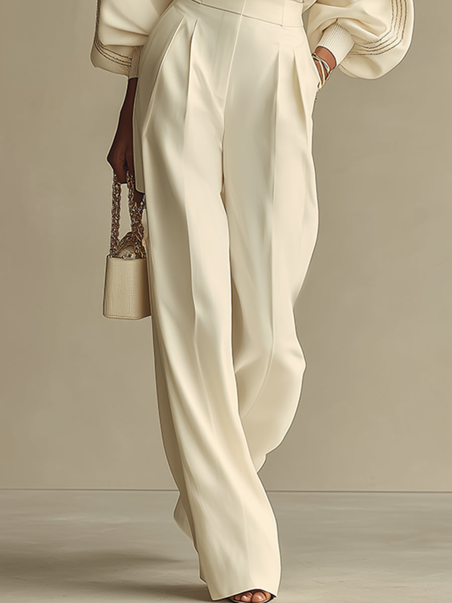 Hannah | Conjunto de Punto Canalé con Pantalón Ancho