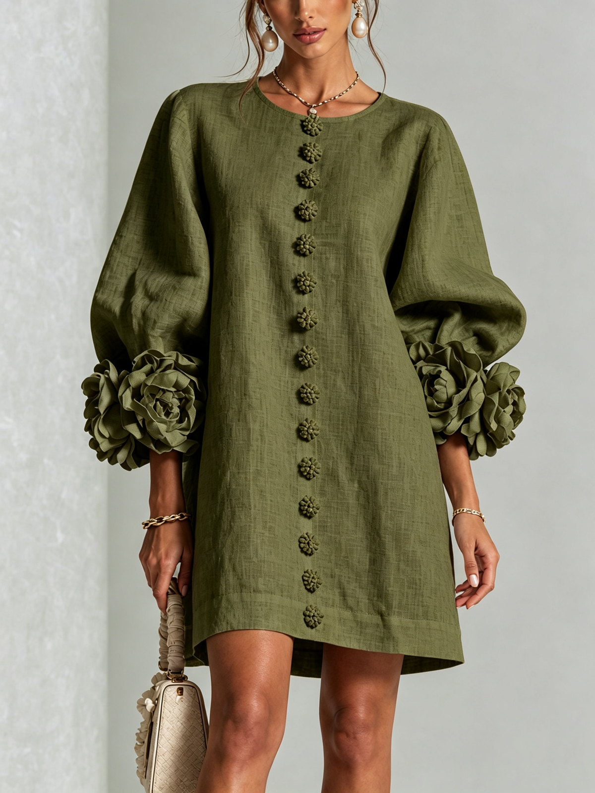 Iselle | Vestido Mini Florence Floral con Botones