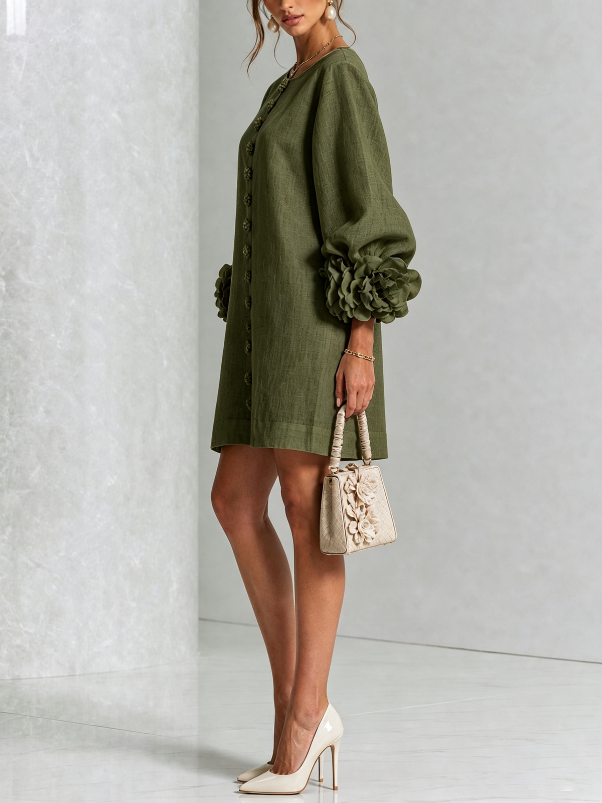 Iselle | Vestido Mini Florence Floral con Botones