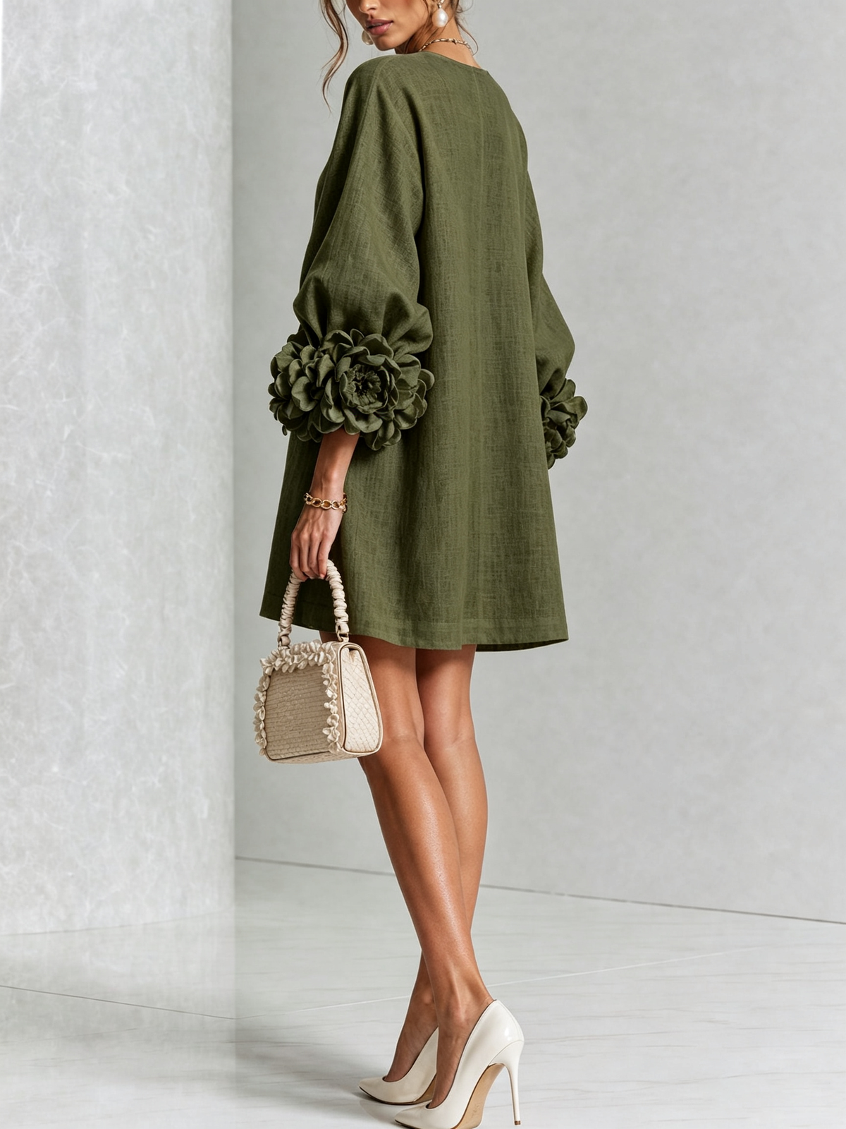 Vestido Mini Florence con Botones y Estampado Floral