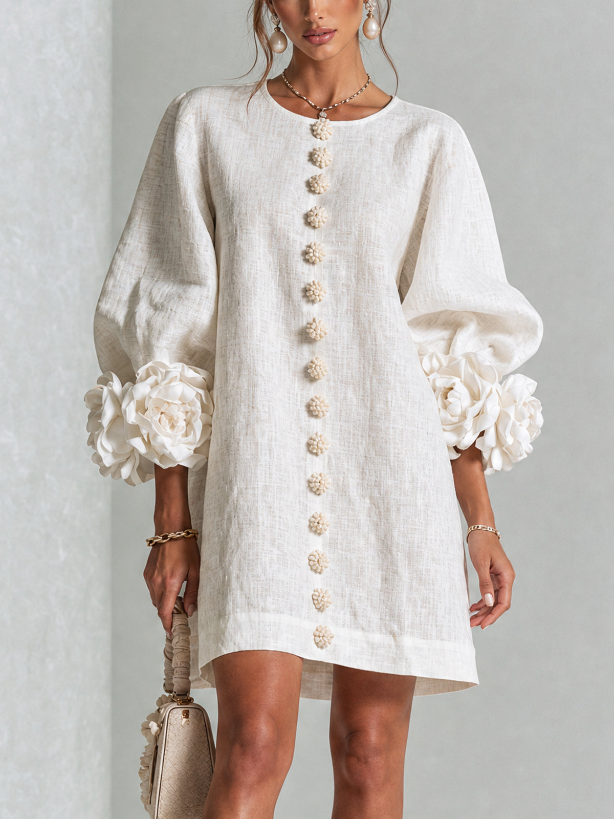 Iselle | Vestido Mini Florence Floral con Botones