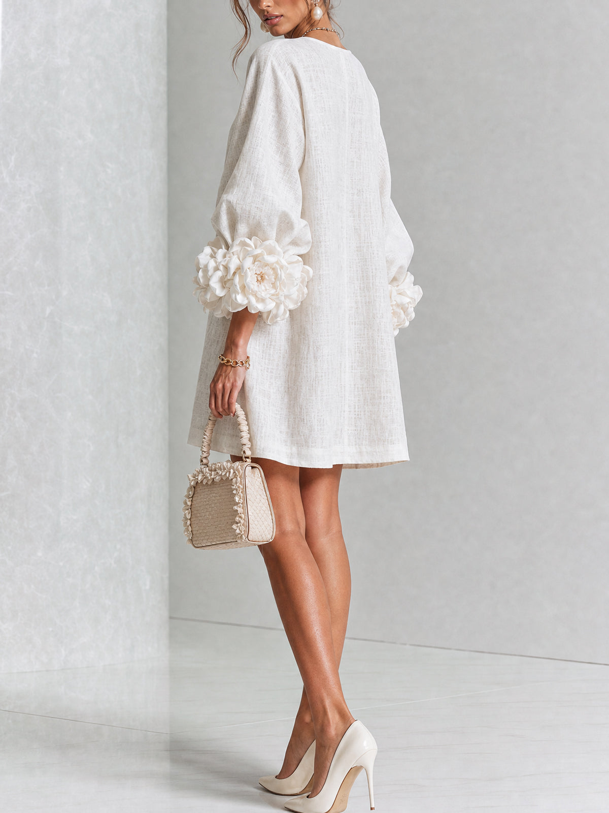 Vestido Mini Florence con Botones y Estampado Floral
