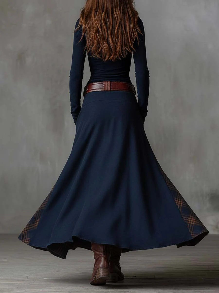 Elisa Vestido Maxi de Ante con Cinturón