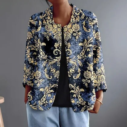 Deirdre | Chaqueta Abierta con Estampado Ornamental