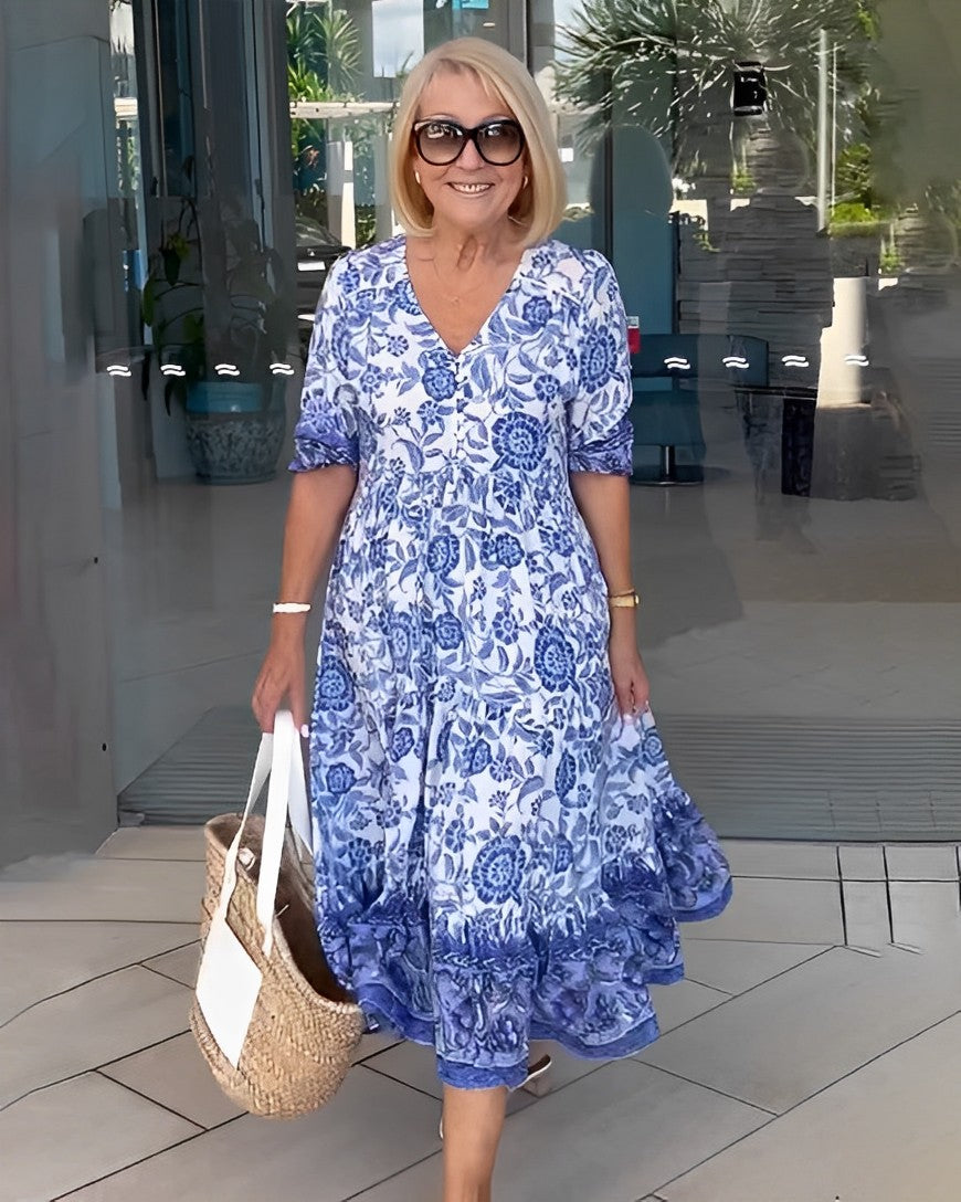 Ellie Vestido Floral con Escote en V