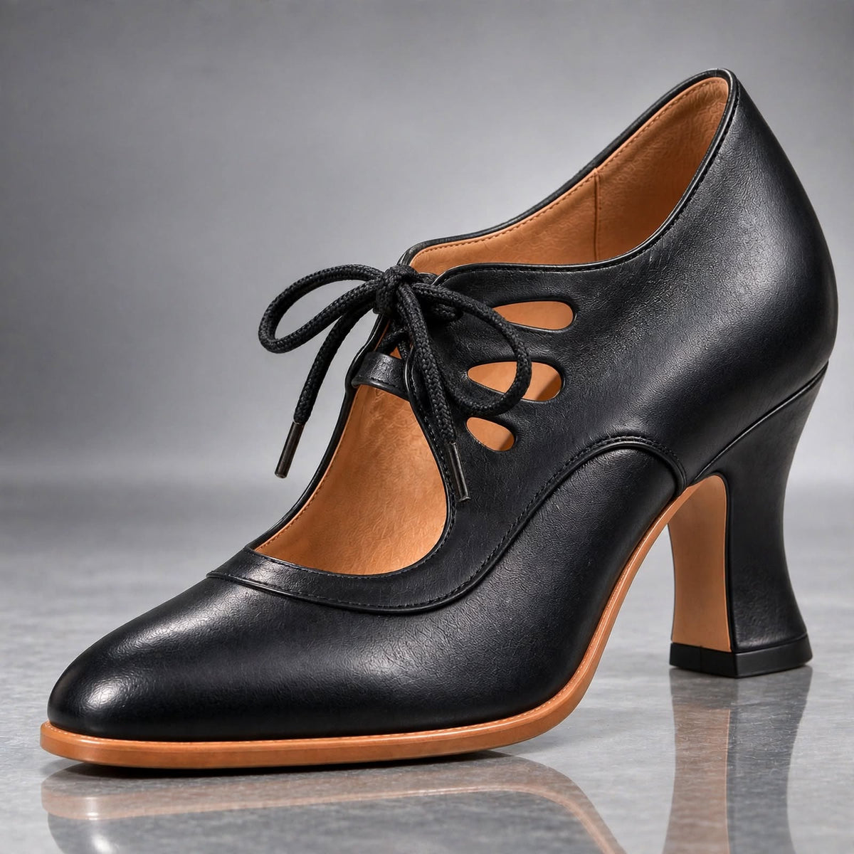 Evelina Zapatos de Tacón Vintage con Cordones