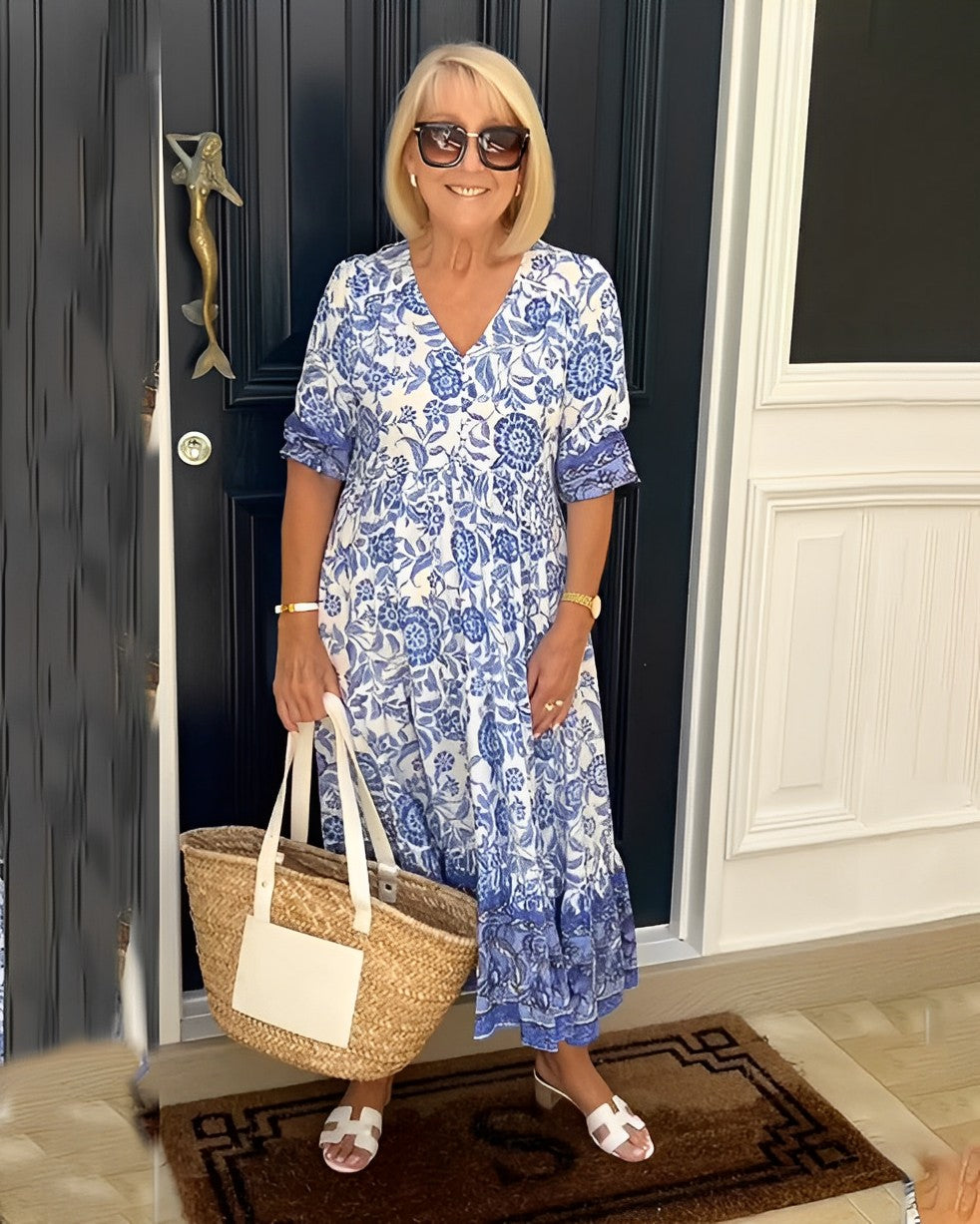 Ellie Vestido Floral con Escote en V