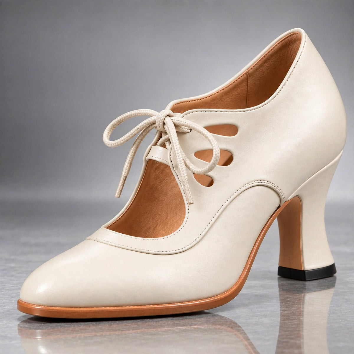 Evelina Zapatos de Tacón Vintage con Cordones