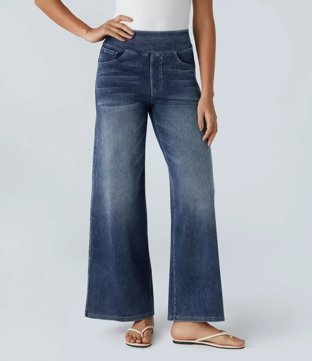 Eva | Pantalón Elástico de Cintura Alta y Cómodo