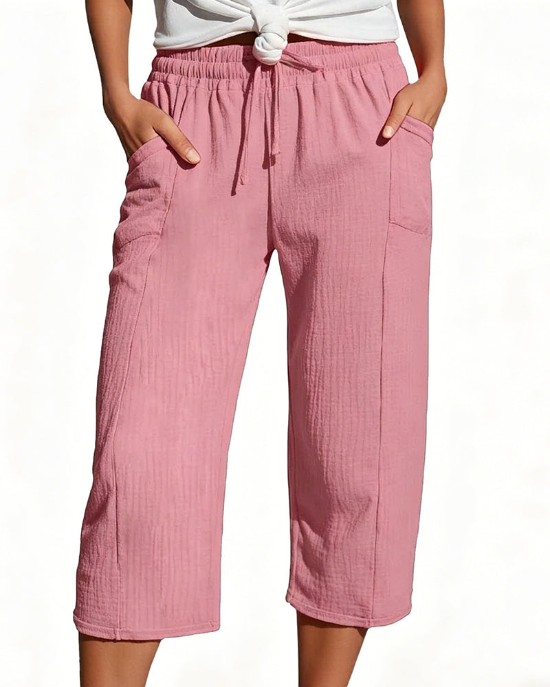 Cleo – Pantalón Ancho Capri de Algodón