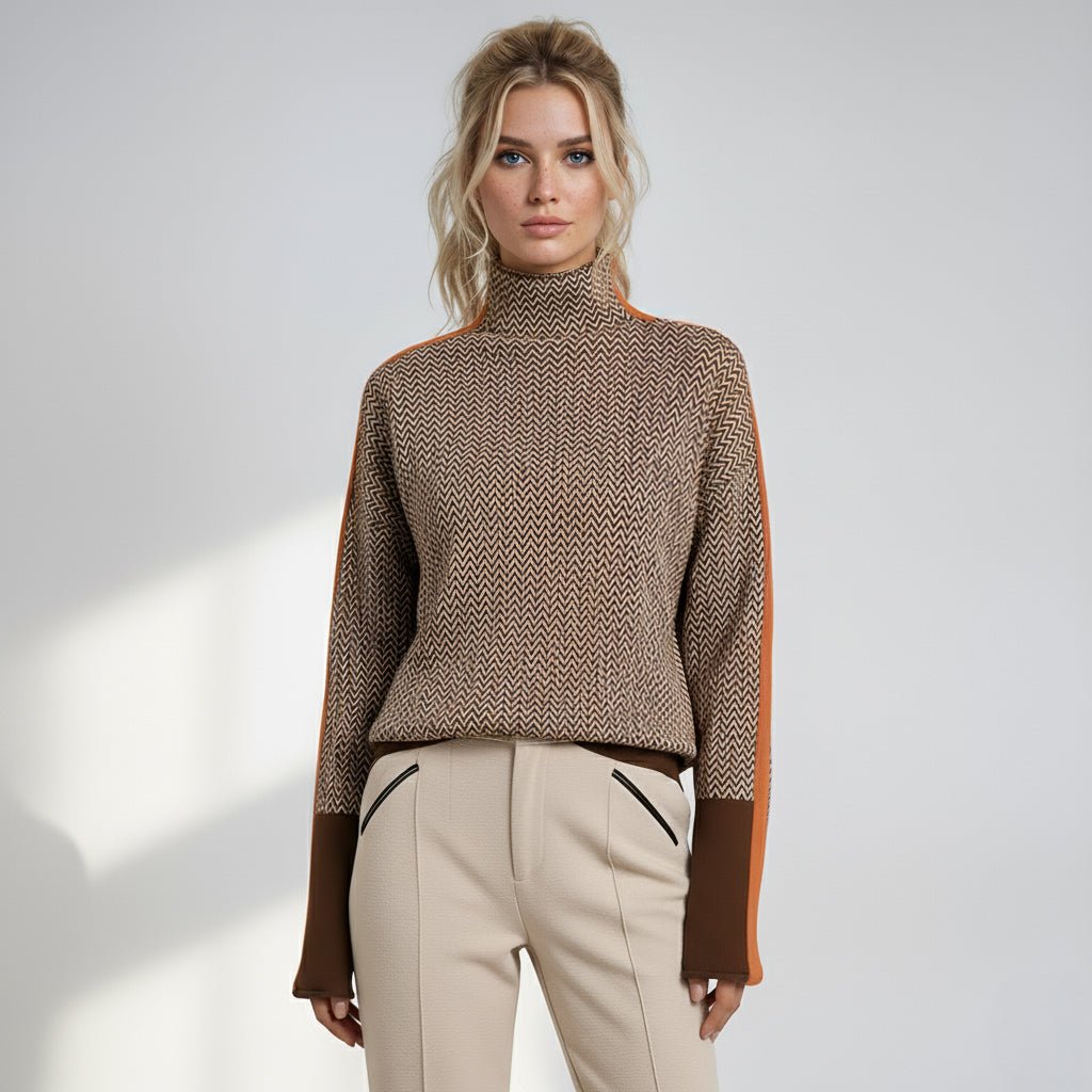 Elara | Cuello Alto con Rayas Contrastadas