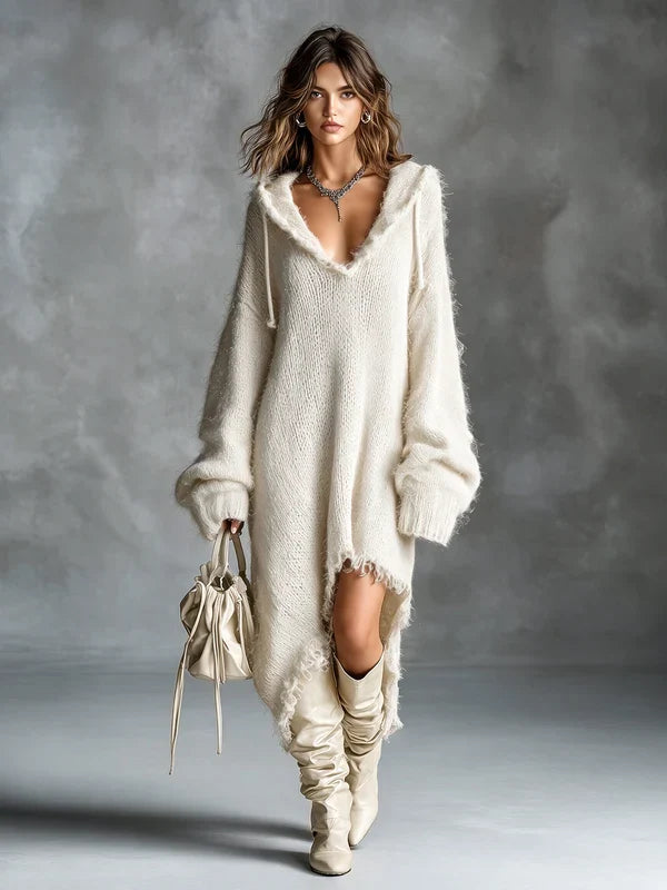 Helena | Vestido Jersey Oversize con Capucha
