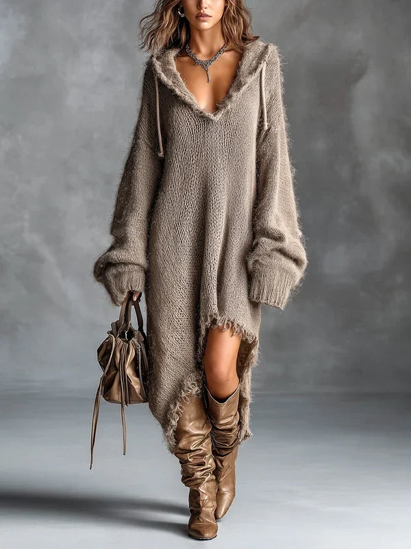 Helena | Vestido Jersey Oversize con Capucha