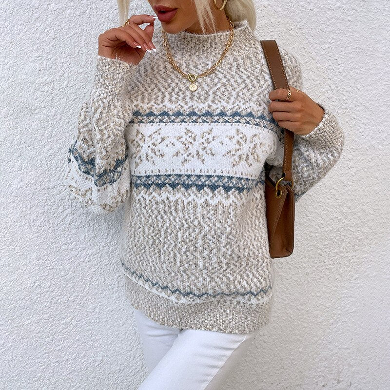Freya – Jersey de Invierno Cálido Estilo Fair Isle