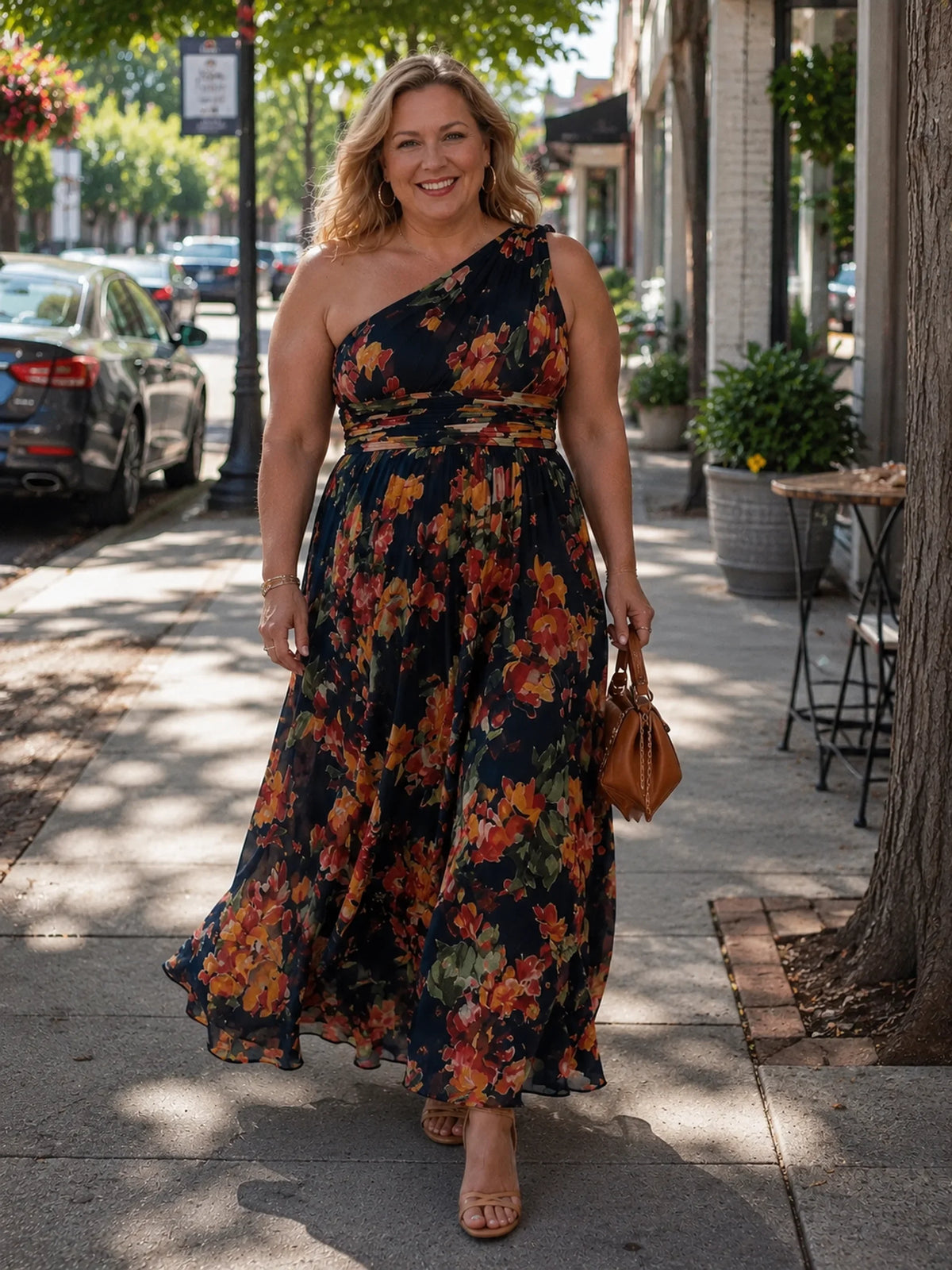 Iselle | Vestido Maxi Michelle Floral de Un Hombro