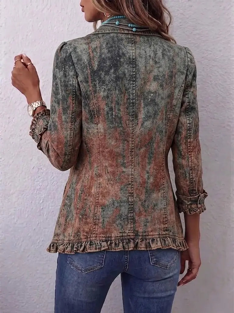 Vincenza | Chaqueta Degradada Texturizada con Volantes