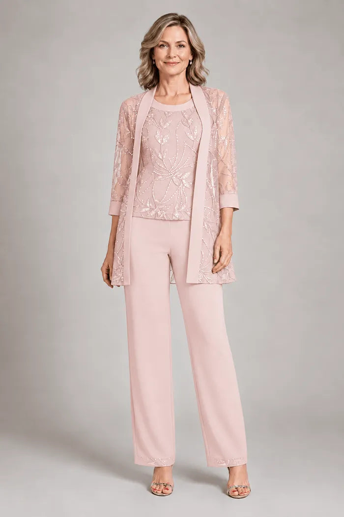 Conjunto de Pantalón de Gasa Formal para Madre de la Novia