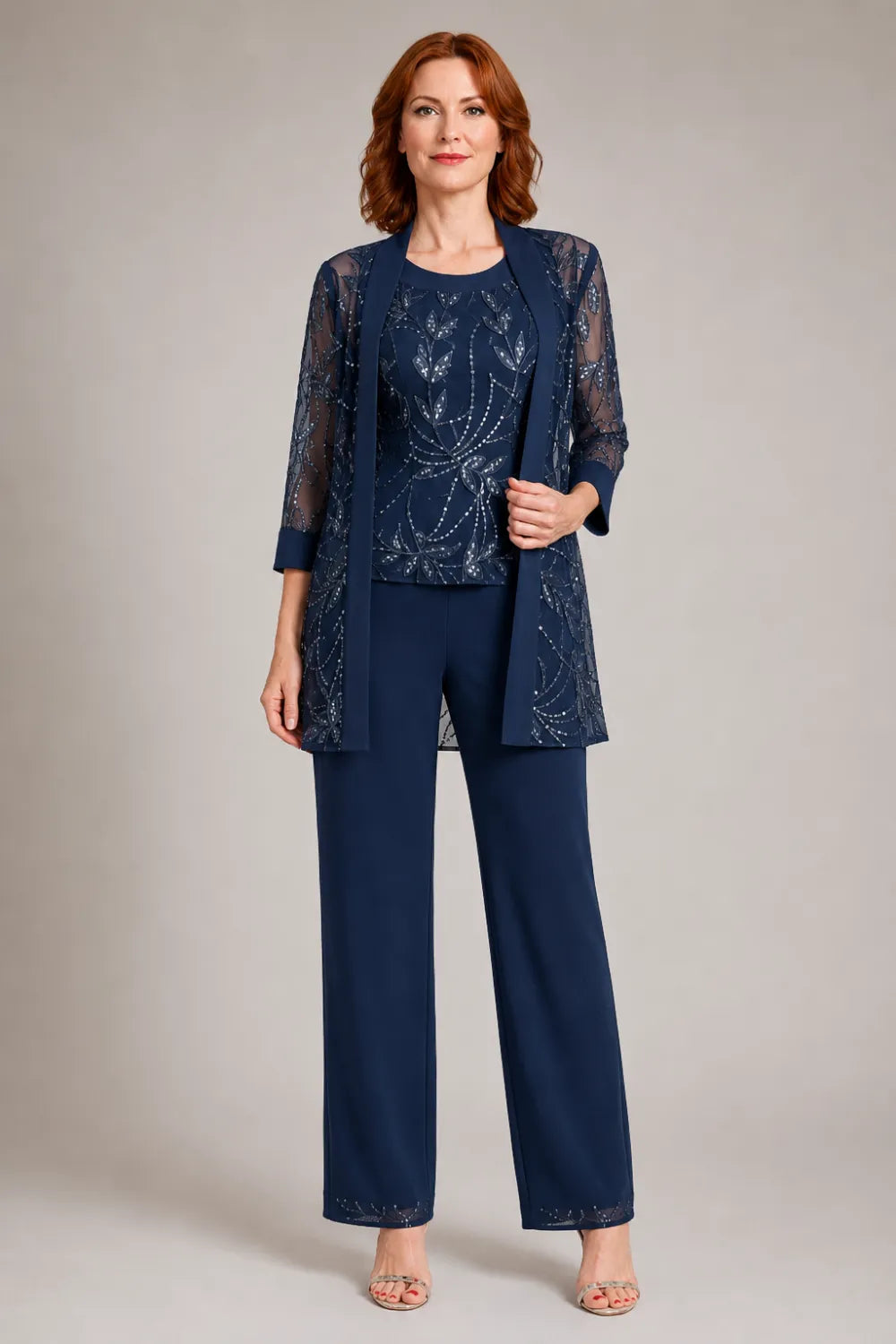 Conjunto de Pantalón de Gasa Formal para Madre de la Novia