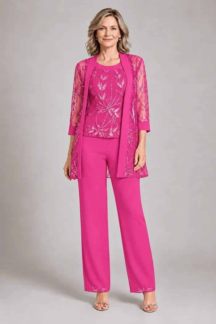 Conjunto de Pantalón de Gasa Formal para Madre de la Novia