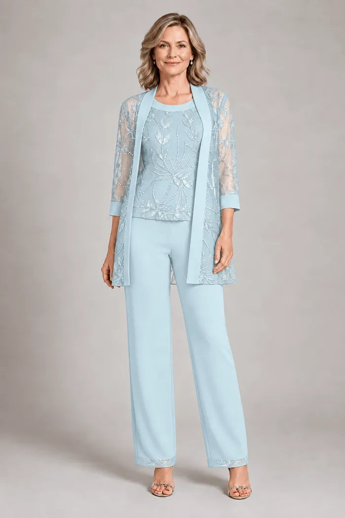 Conjunto de Pantalón de Gasa Formal para Madre de la Novia