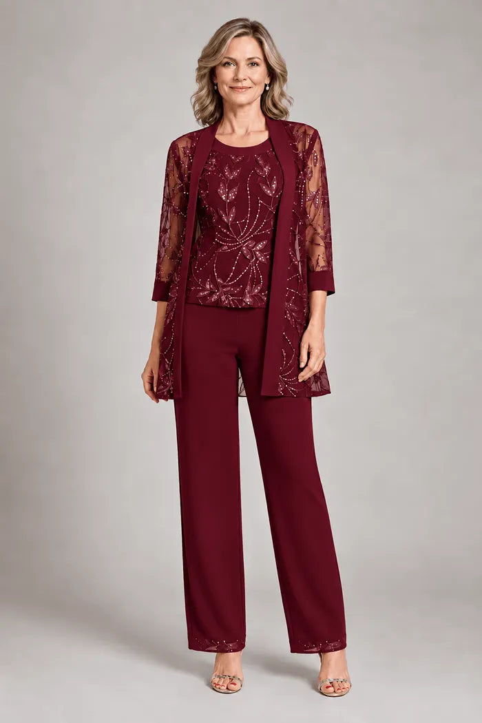 Conjunto de Pantalón de Gasa Formal para Madre de la Novia