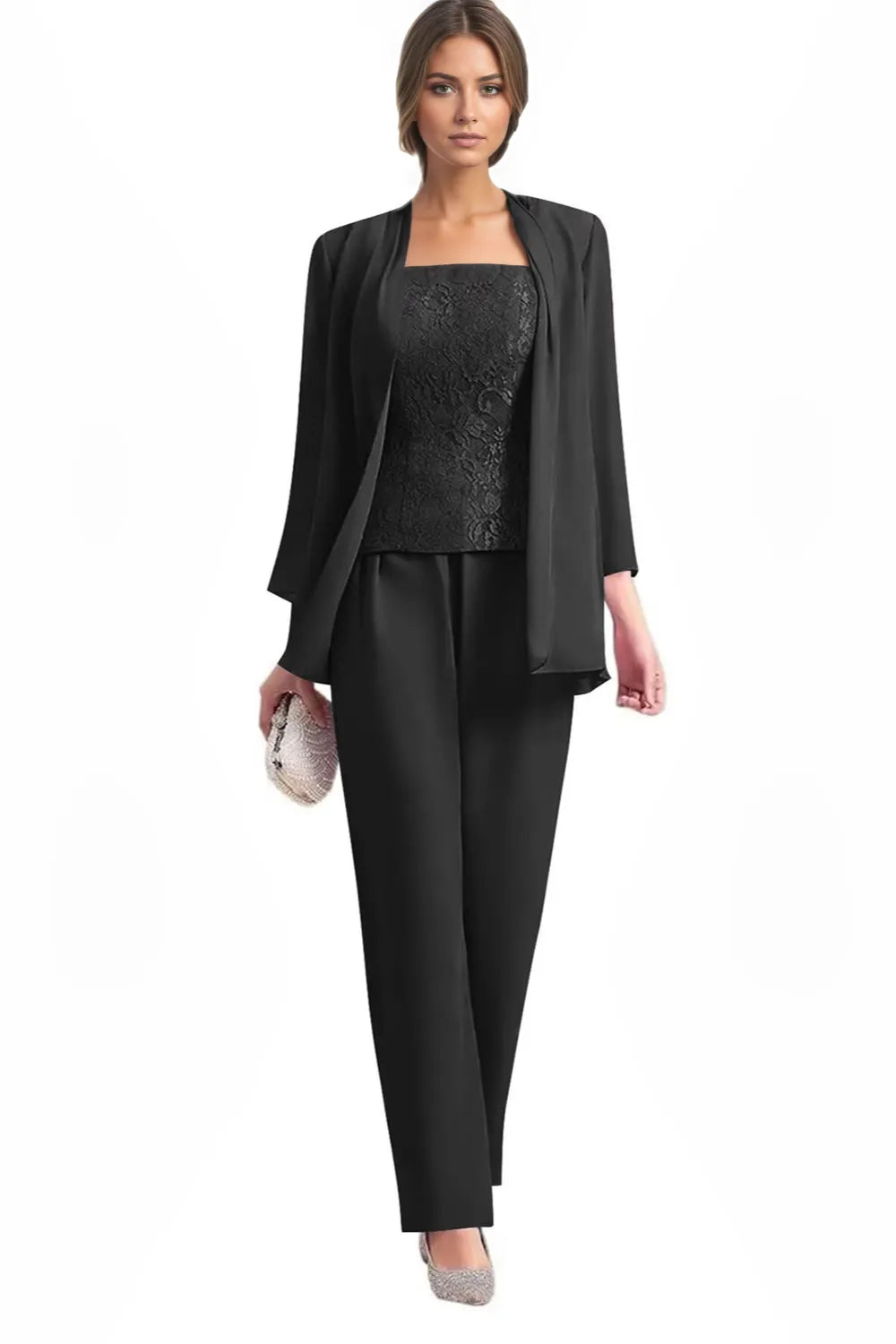 Conjunto de Pantalón Formal Elegante de 3 Piezas