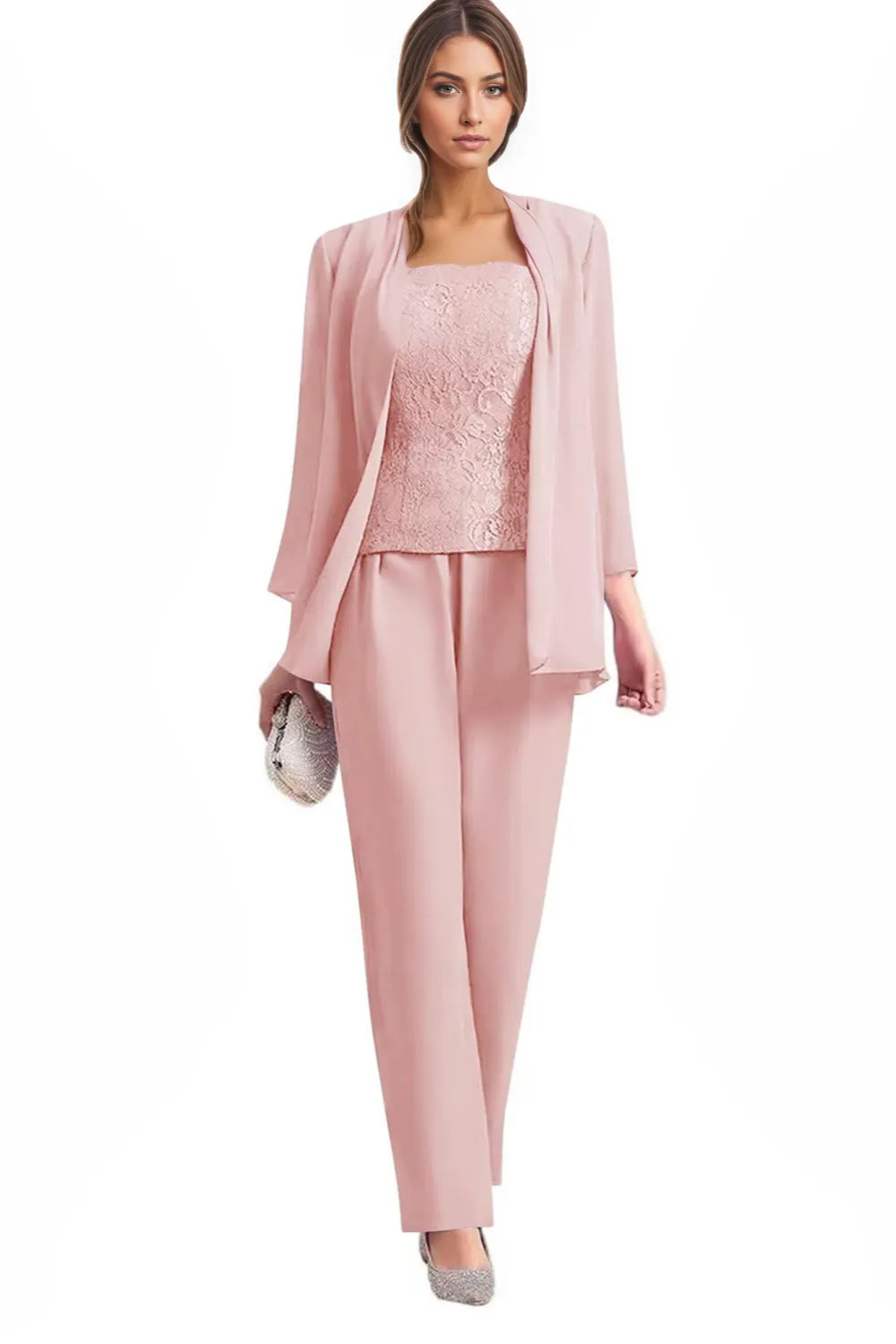Conjunto de Pantalón Formal Elegante de 3 Piezas