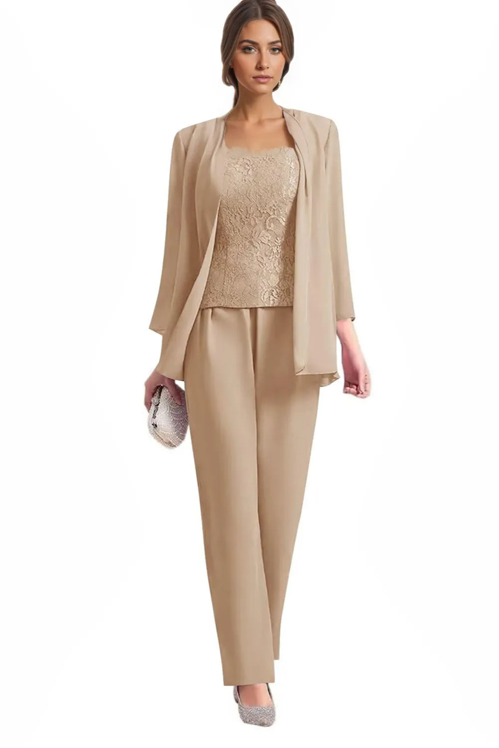 Conjunto de Pantalón Formal Elegante de 3 Piezas