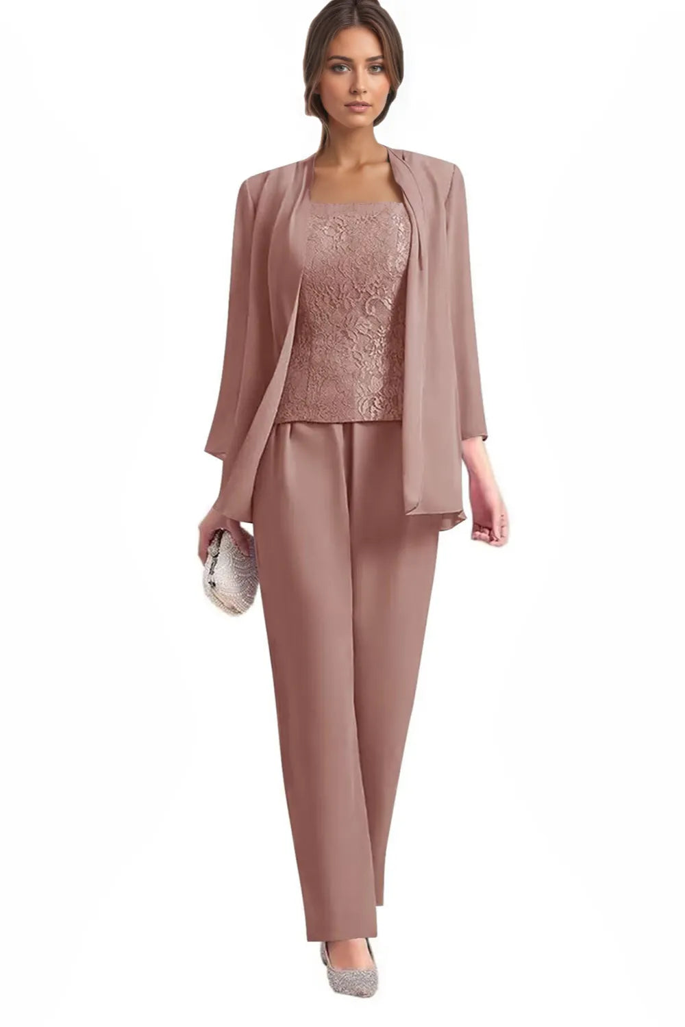 Conjunto de Pantalón Formal Elegante de 3 Piezas
