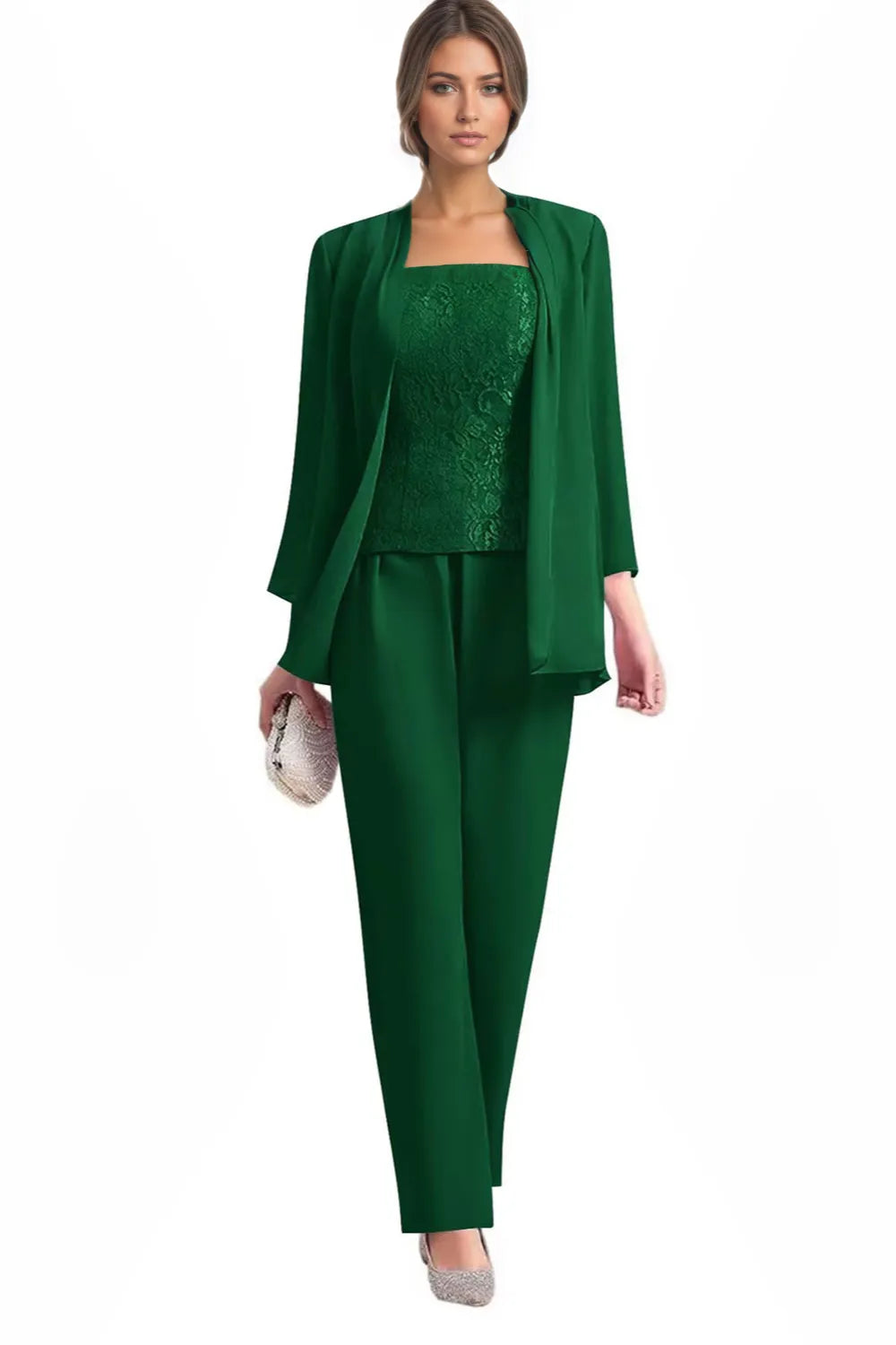 Conjunto de Pantalón Formal Elegante de 3 Piezas
