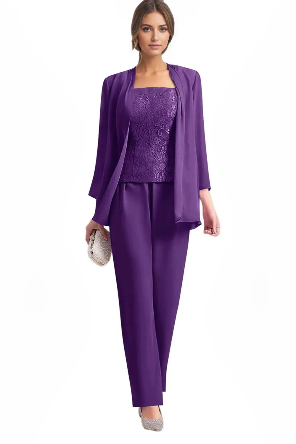 Conjunto de Pantalón Formal Elegante de 3 Piezas