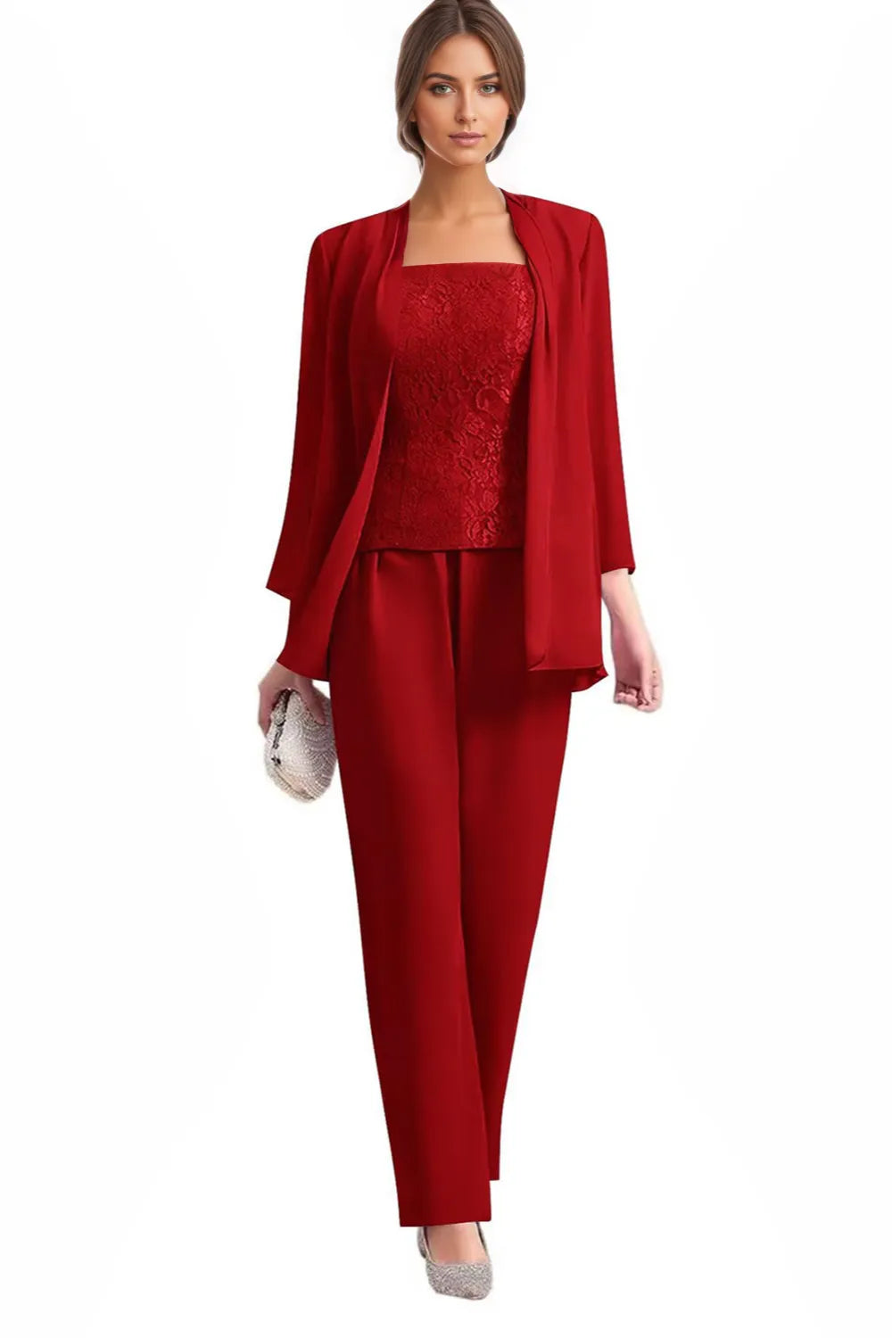 Conjunto de Pantalón Formal Elegante de 3 Piezas