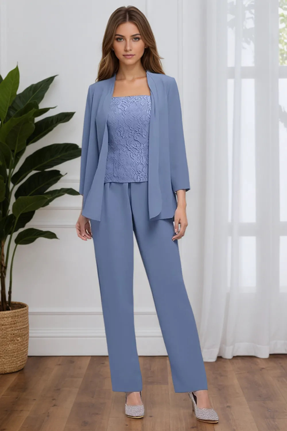 Conjunto de Pantalón Formal Elegante de 3 Piezas