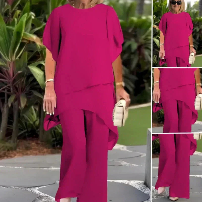 Harper | Conjunto Elegante Asimétrico de Top y Pantalón