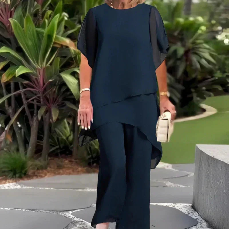 Harper | Conjunto Elegante Asimétrico de Top y Pantalón