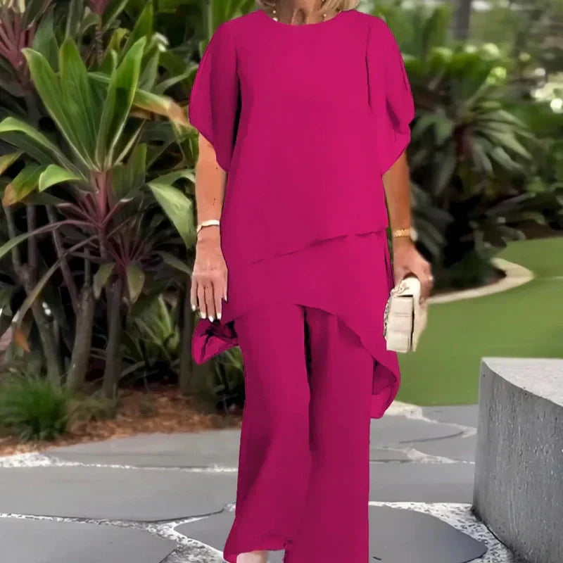 Harper | Conjunto Elegante Asimétrico de Top y Pantalón