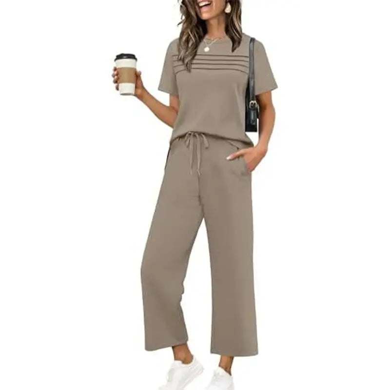 Conjunto Loungewear Relajado de 2 Piezas para Mujer