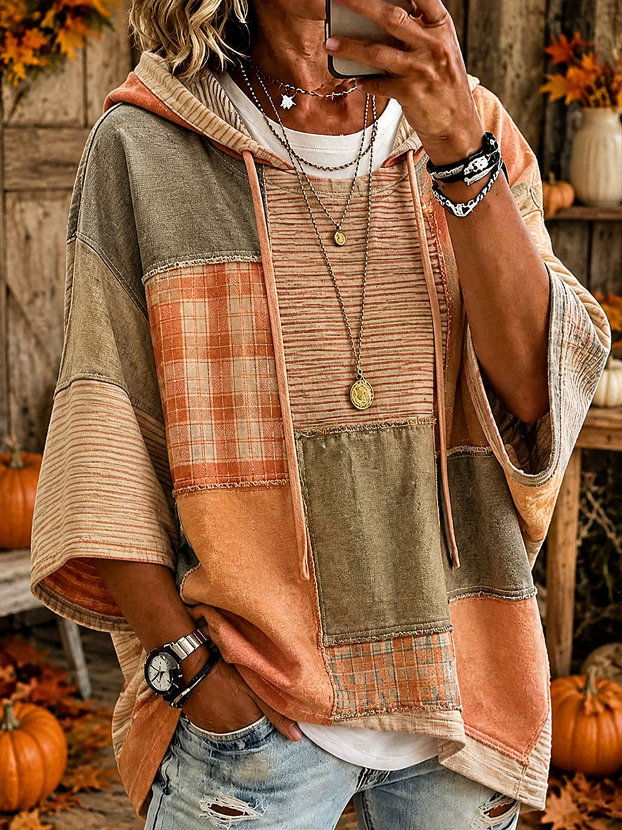 Cristina Sudadera Oversize de Patchwork Otoñal