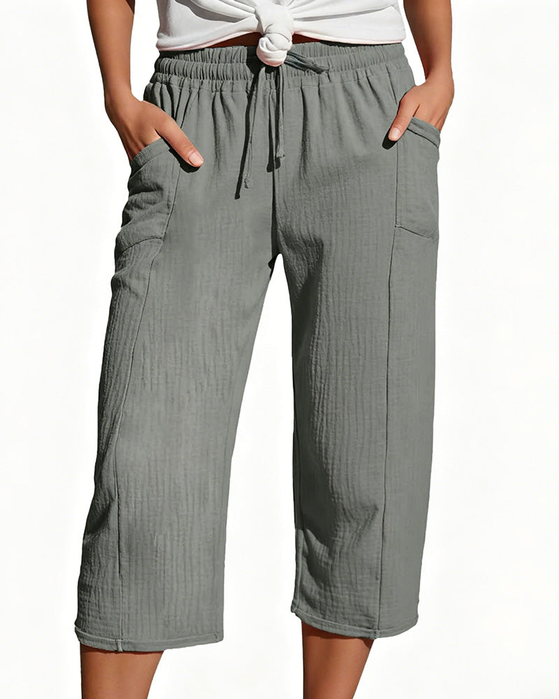Cleo – Pantalón Ancho Capri de Algodón