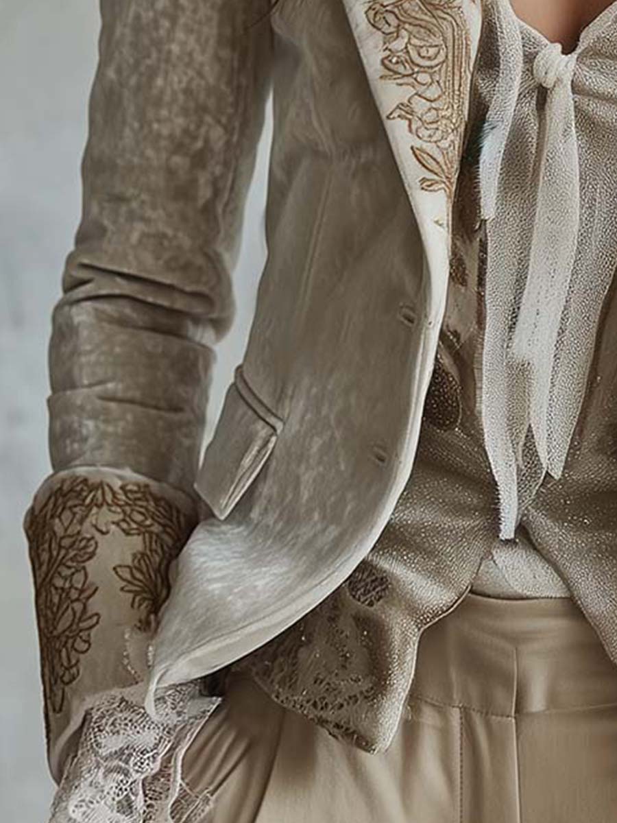 Constance | Blazer Entallado Bordado en Marfil