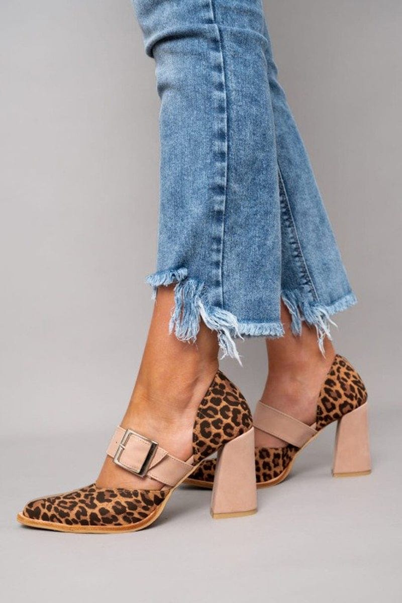Barbara | Tacones de Bloque con Estampado de Leopardo