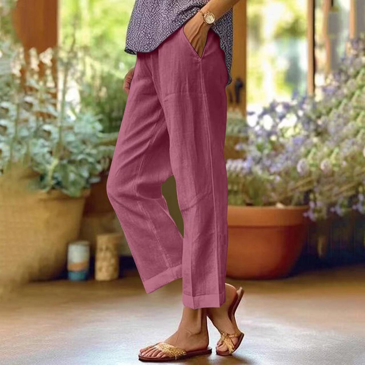Beth | Pantalón de Algodón y Lino