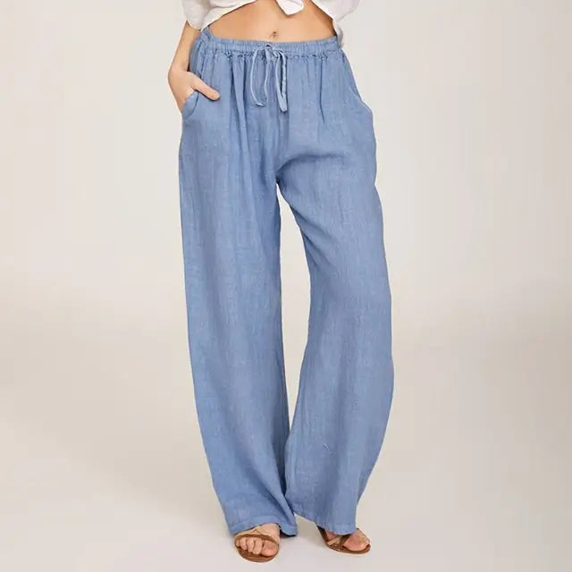 Enara Pantalones Azul Claro