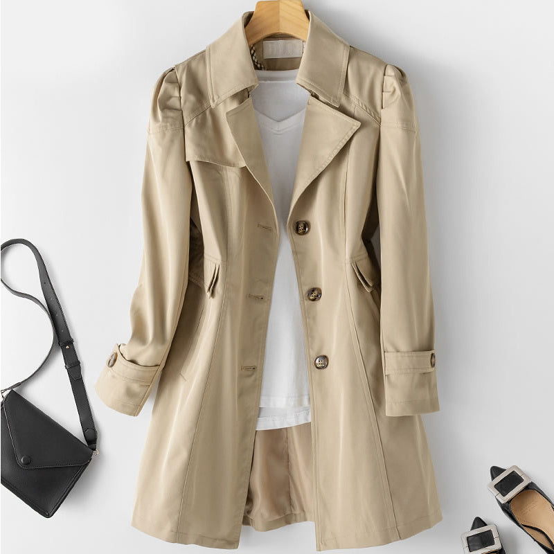 Audrey | Gabardina de Botonadura Sencilla