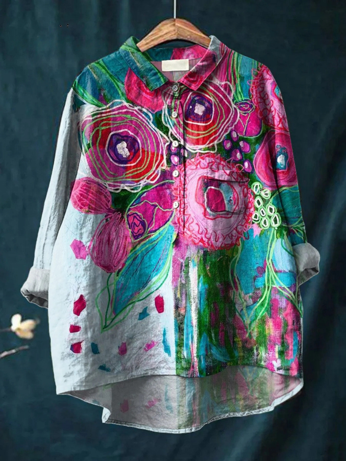 Ella | Camisa Casual Estampado Floral Vintage
