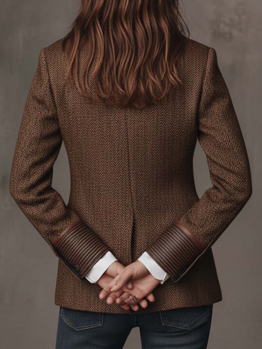 Gisèle | Blazer con Paneles de Estampado Chevron
