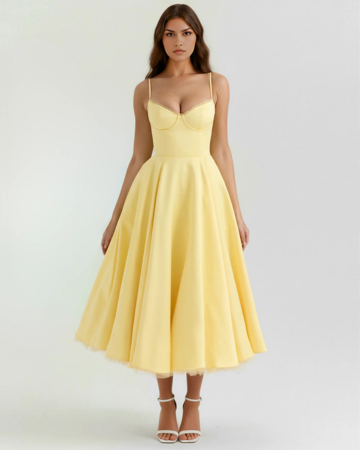 Selene Vestido Midi Amarillo