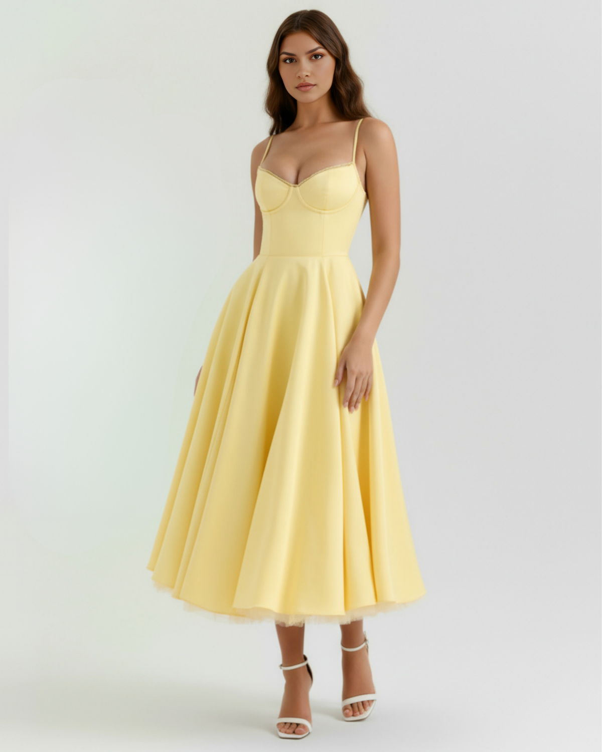 Selene Vestido Midi Amarillo