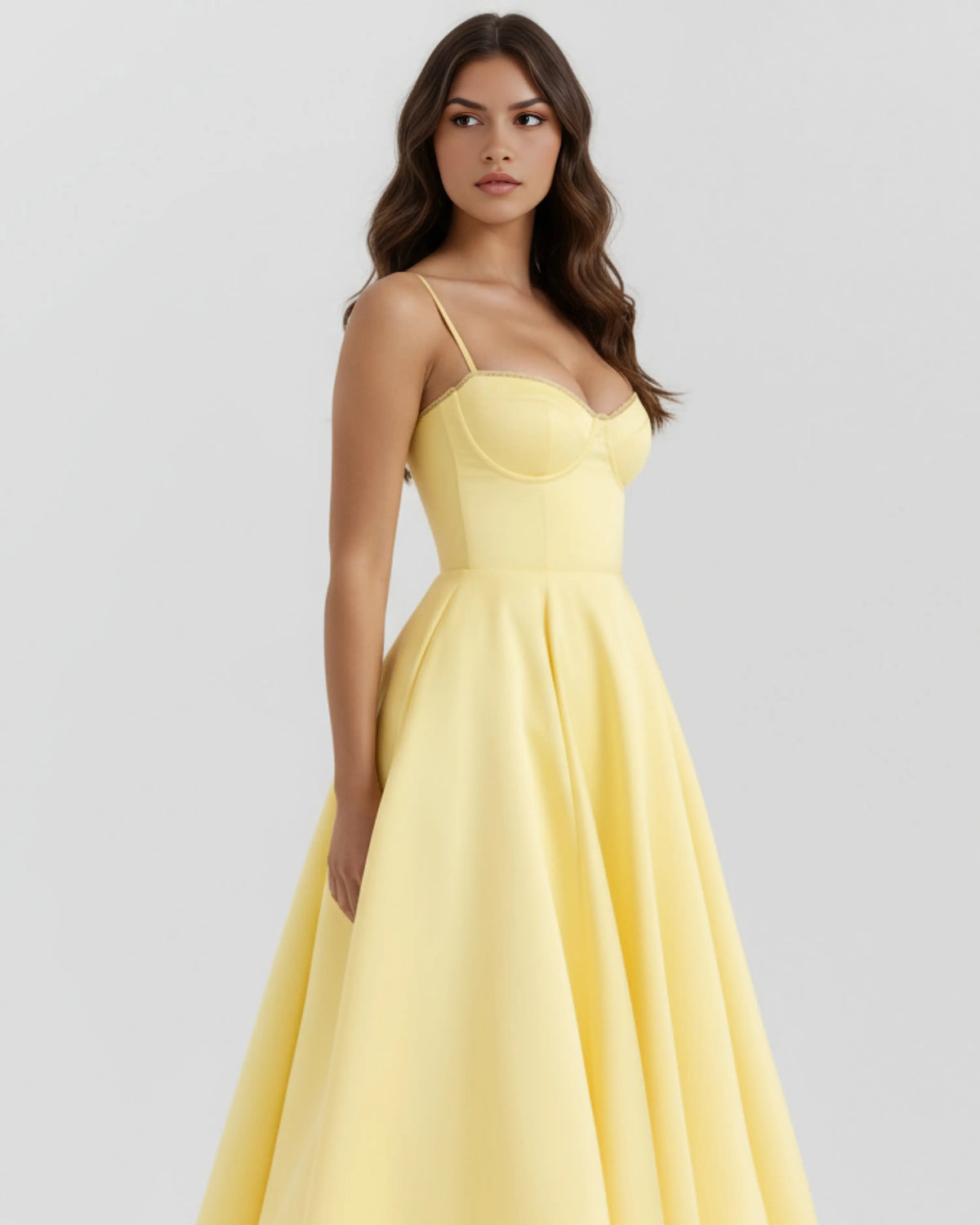 Selene Vestido Midi Amarillo