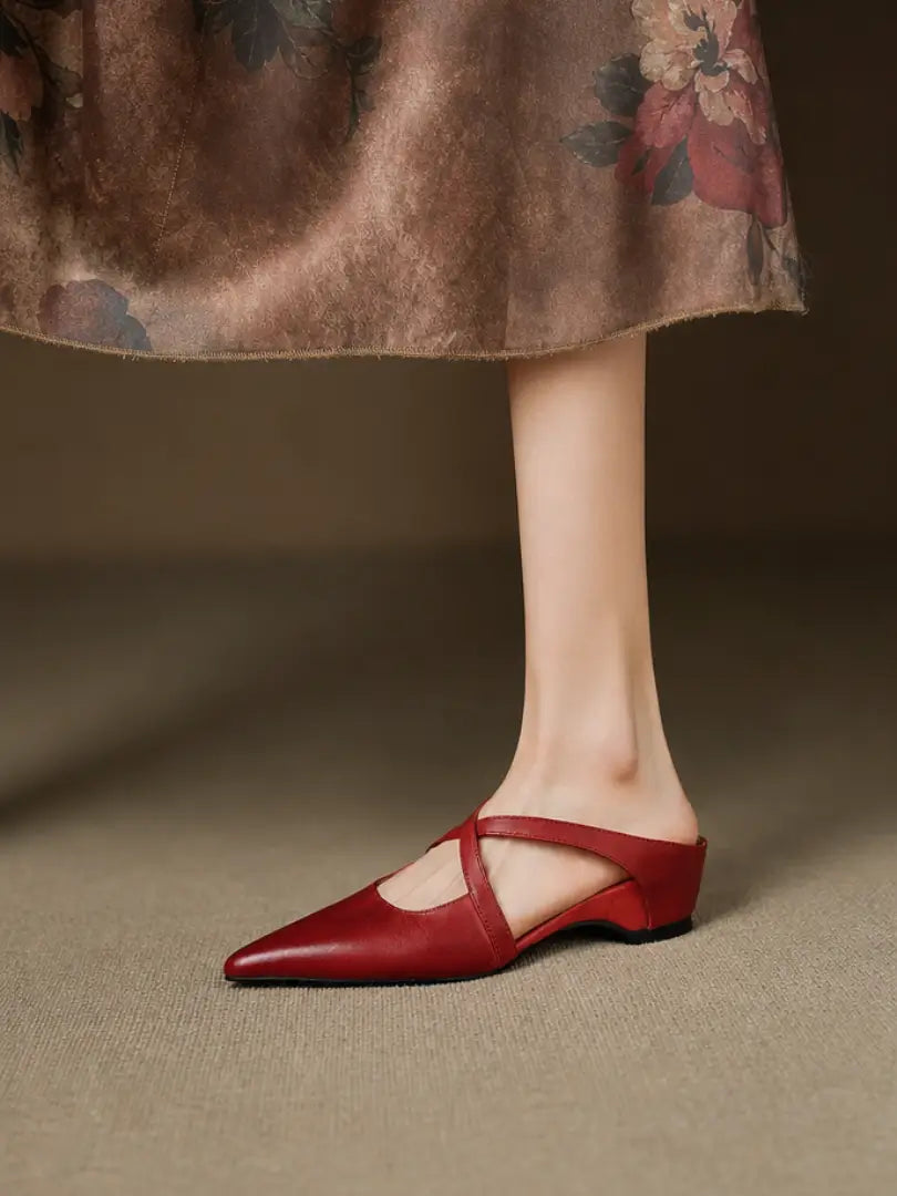 Aluna Mules de Piel Auténtica